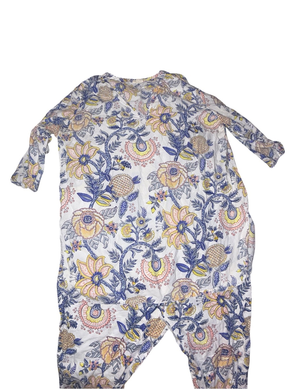 Anokhi Floral women’s Pajama set 2PC Top long sleeve & Pant Bottom L - Picture 3 of 7